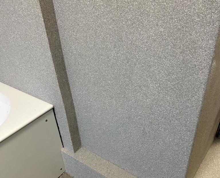 Hygienic wall cladding for a Central Flooring clients modernised the shower room.  